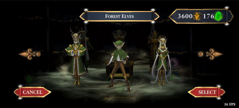 Forest Elves chess pieces in Fantastic Chess Duels