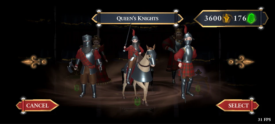 Queen's Knights chess match in Fantastic Chess Duels